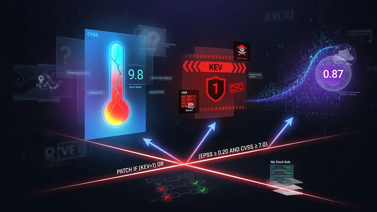 EPSS vs CVSS vs KEV: which number actually tells you to patch