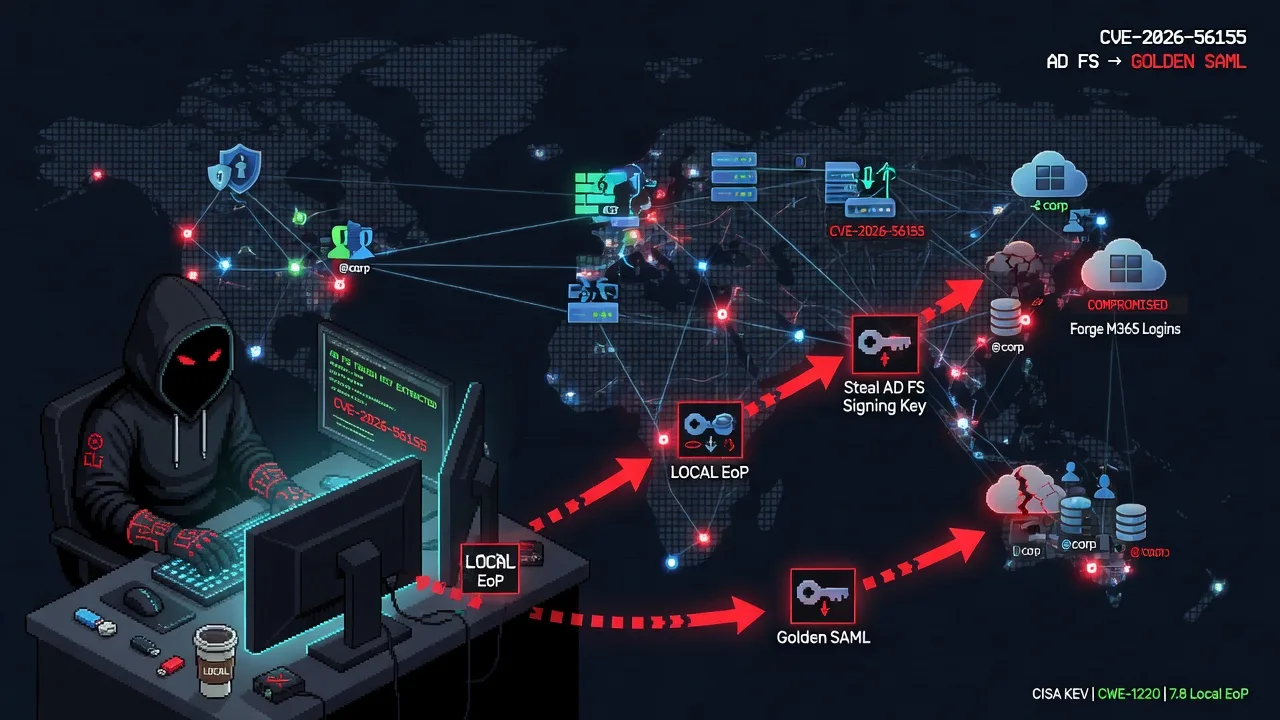The 'local' AD FS bug that forges your cloud logins: CVE-2026-56155, exploited in the wild