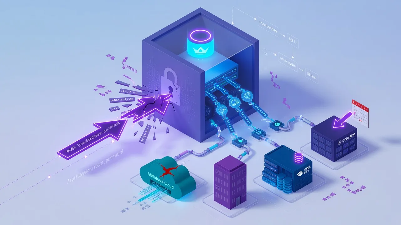 The Password Reset Endpoint That Gave Away Admin: Metabase's CVE-2026-72898 and the Four Companies Behind It. A single unauthenticated POST to /api/session/reset_password was enough to reach full admi
