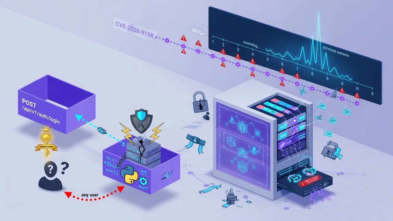Langflow's Auto-Login Endpoint Was Handing Out Admin Tokens — CVE-2026-9198 Has Been Under Attack Since Before It Had a CVE. A two-request chain turns any Langflow AI-agent server into root: one end