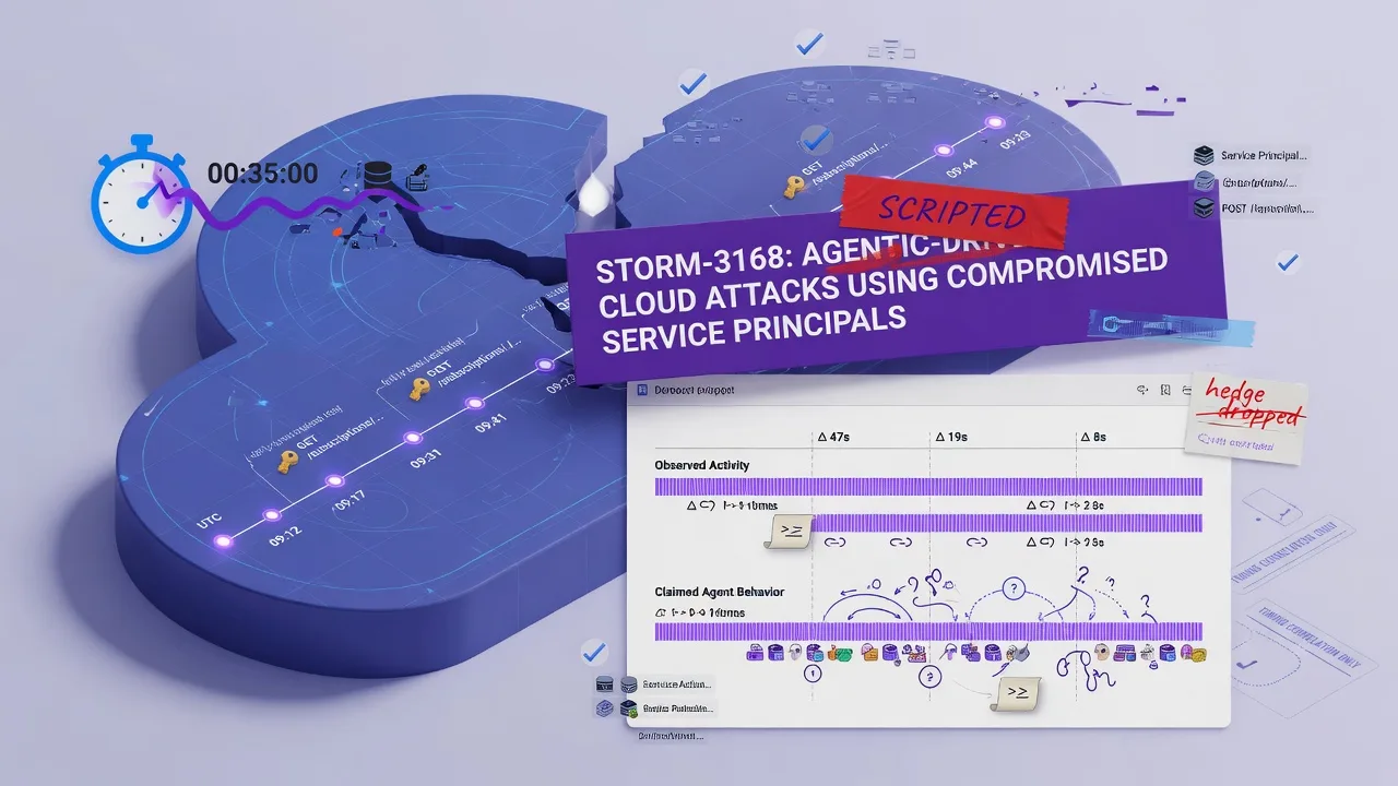 Microsoft Says an Azure Attack Was "Agentic-Driven." Its Own Evidence Says "Scripted.". Storm-3168 tore through one Azure tenant in 35 minutes of destruction. The mechanism proof in Microsoft's own po
